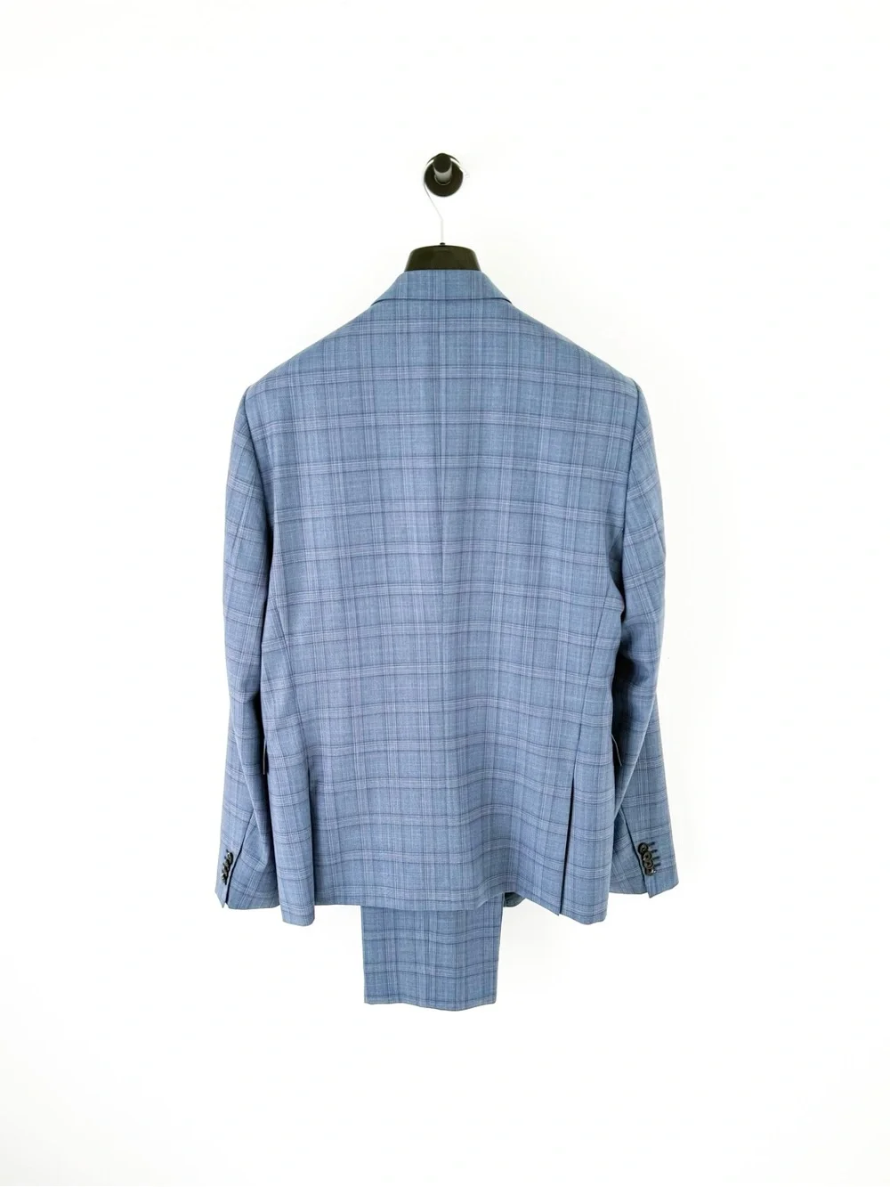 NEW Paul Smith Kensington Fit Wool Glen Plaid Suit Light Blue Purple Men's 44R